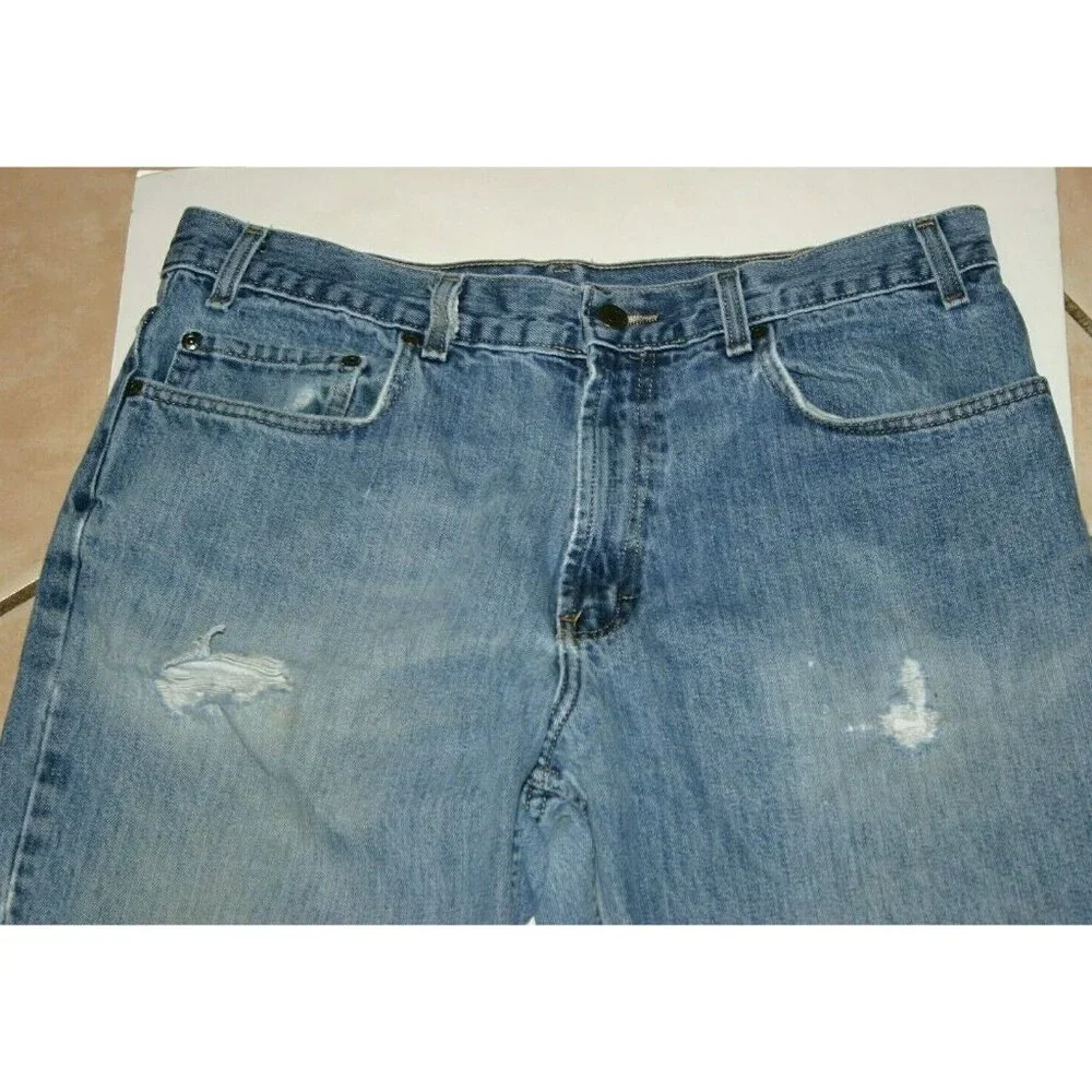 Kirkland jeans mens 35 x 31 Signature distressed straight blue